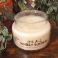 Its All Monkey Business Candle, Banana Scented Candle, Monkey Farts Scented Candle, Tropical Scented Candle. Twinkle Arts